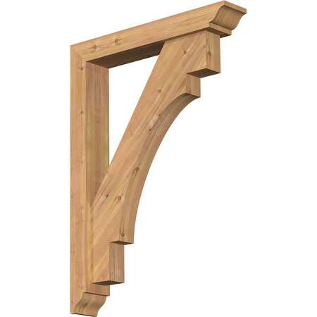 Ekena Millwork Merced Traditional Smooth Bracket w/ Offset Brace, Western Red Cedar, 5 1/2"W x 32"D x 44"H BKT0604X32X44MRC01SWR